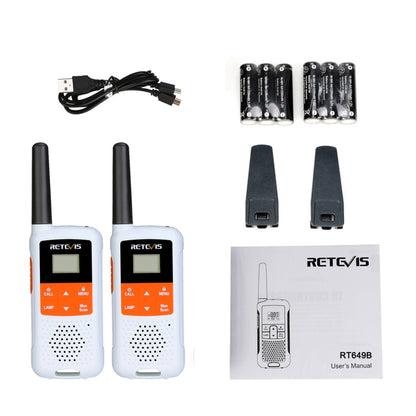 1 Pair RETEVIS RT649B 0.5W EU Frequency 446.00625-446.19375MHz 16CHS Two Way Radio Handheld Walkie Talkie, EU Plug(White) - Handheld Walkie Talkie by RETEVIS | Online Shopping South Africa | PMC Jewellery | Buy Now Pay Later Mobicred