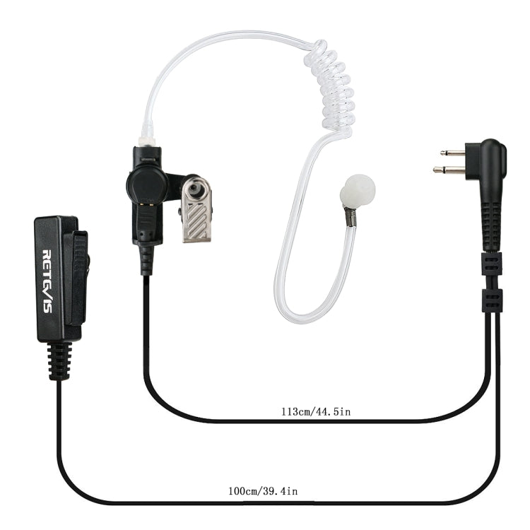 RETEVIS M 2 Pin Long Clip Air Guide Covert Acoustic Tube Earpiece Speaker Microphone - free shipping - PMC Jewellery - Order now!