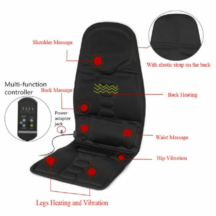 7 Massage Heads 8 Modes Car / Household Multifunctional Whole Body Cervical Massage Seat Cushion, Plug Type:UK Plug(Black) - Seat Accessories by PMC Jewellery | Online Shopping South Africa | PMC Jewellery | Buy Now Pay Later Mobicred