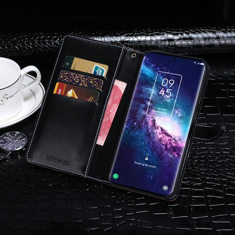 For TCL 20 Pro 5G idewei Crocodile Texture Horizontal Flip Leather Case with Holder & Card Slots & Wallet(Dark Blue) - free shipping - PMC Jewellery - Order now!