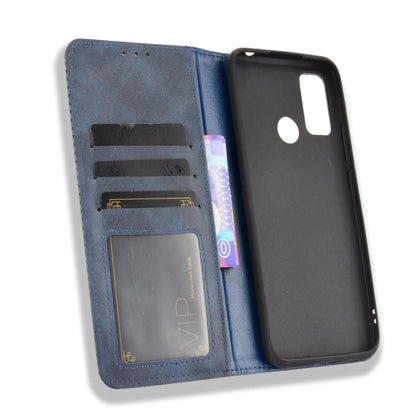 For Ulefone Note 10 Magnetic Buckle Retro Crazy Horse Texture Horizontal Flip Leather Case with Holder & Card Slots & Photo Frame(Blue) - Ulefone Cases by PMC Jewellery | Online Shopping South Africa | PMC Jewellery | Buy Now Pay Later Mobicred