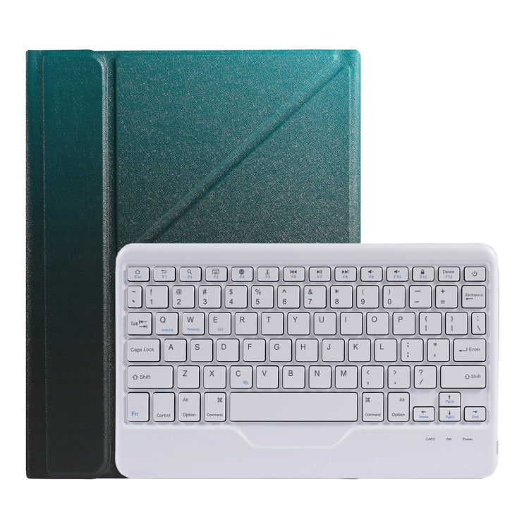 B07 Splittable Bluetooth Keyboard Leather Tablet Case with Triangle Holder & Pen Slot For iPad 9.7 2018 & 2017 / Pro 9.7 / Air 2(Gradient Dark Green) - Universal by PMC TechLife | Online Shopping South Africa | PMC TechLife