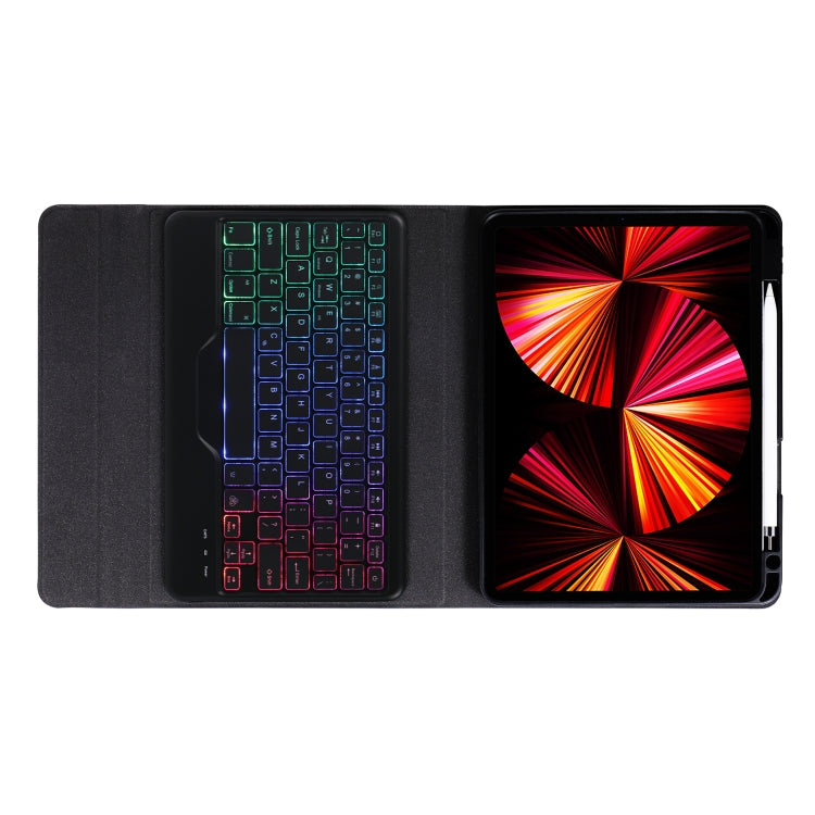 B07S Splittable Backlight Bluetooth Keyboard Leather Tablet Case with Triangle Holder & Pen Slot For iPad 9.7 2018 & 2017 / Pro 9.7 / Air 2(Black Diamond Pattern) - Universal by PMC TechLife | Online Shopping South Africa | PMC TechLife