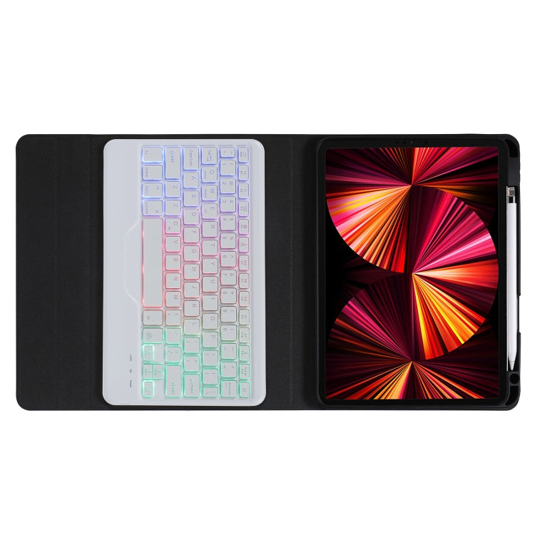 B07S Splittable Backlight Bluetooth Keyboard Leather Tablet Case with Triangle Holder & Pen Slot For iPad 9.7 2018 & 2017 / Pro 9.7 / Air 2(Gradient Dark Green) - Universal by PMC TechLife | Online Shopping South Africa | PMC TechLife