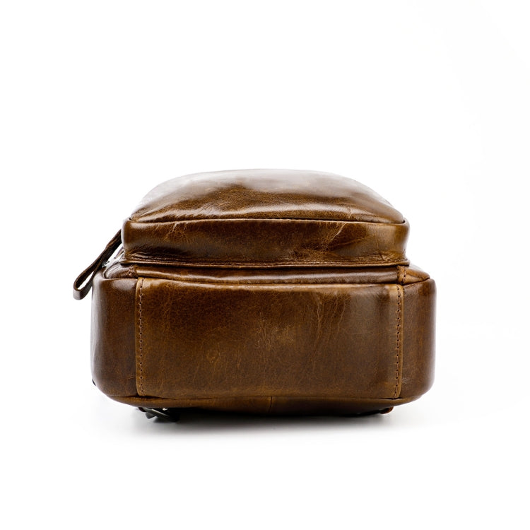 Men Leather Chest Bag Retro Shoulder Bag(Coffee) - Single-shoulder Bags by PMC TechLife | Online Shopping South Africa | PMC TechLife | Buy Now Pay Later Mobicred