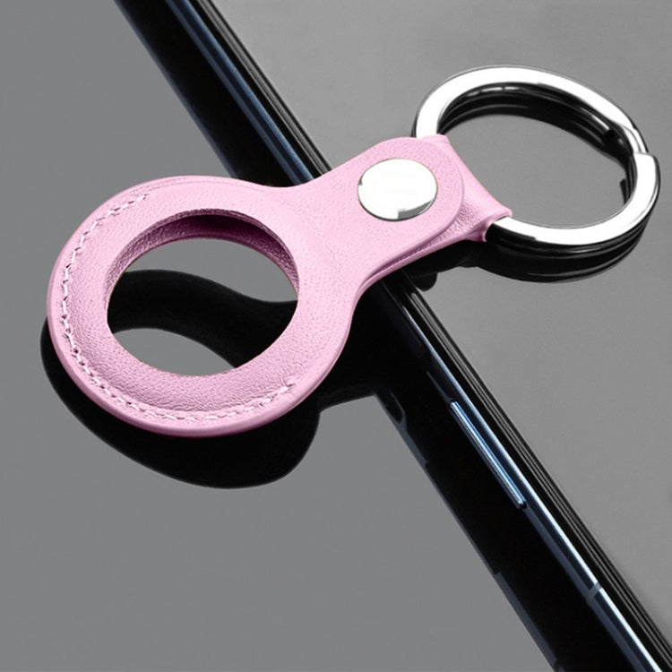 Mutural PU Leather Protective Case with Key Ring for AirTag(Pink) - Other by Mutural | Online Shopping South Africa | PMc TechLife | Buy Now Pay Later Mobicred
