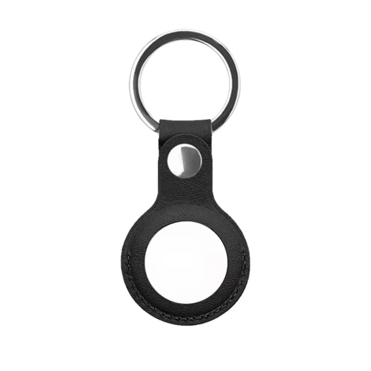 Mutural PU Leather Protective Case with Key Ring for AirTag(Black) - Other by Mutural | Online Shopping South Africa | PMc TechLife | Buy Now Pay Later Mobicred