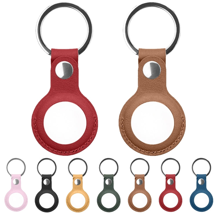 Mutural PU Leather Protective Case with Key Ring for AirTag(Black) - Other by Mutural | Online Shopping South Africa | PMc TechLife | Buy Now Pay Later Mobicred