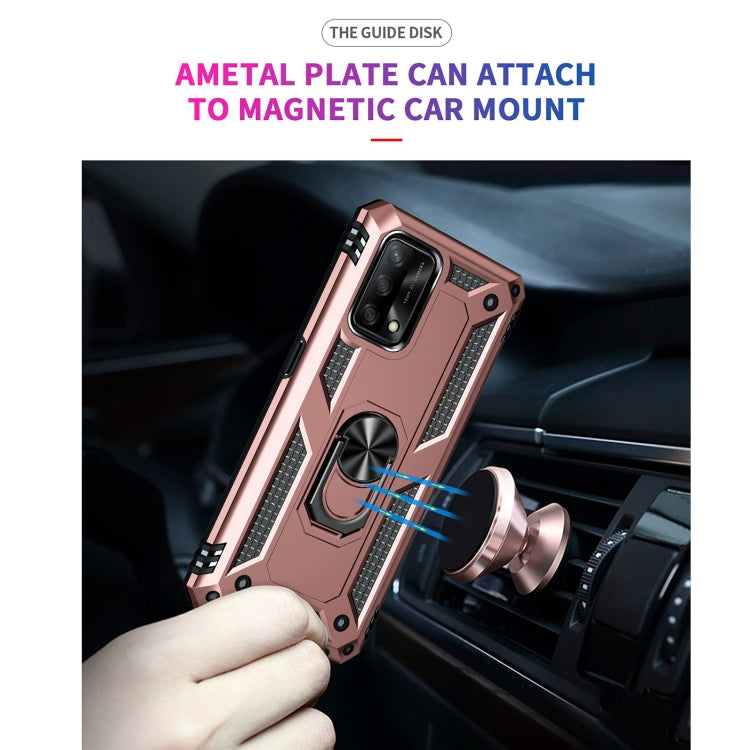 For OPPO A74 4G / F19 Shockproof TPU + PC Protective Case with 360 Degree Rotating Holder(Rose Gold) - OPPO Cases by PMC TechLife | Online Shopping South Africa | PMC TechLife | Buy Now Pay Later Mobicred