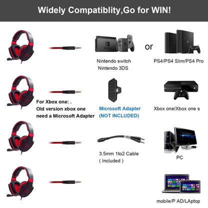 Anivia AH28 3.5mm Stereo Sound Wired Gaming Headset with Microphone(Black Red) - Multimedia Headset by SADES | Online Shopping South Africa | PMC Jewellery | Buy Now Pay Later Mobicred