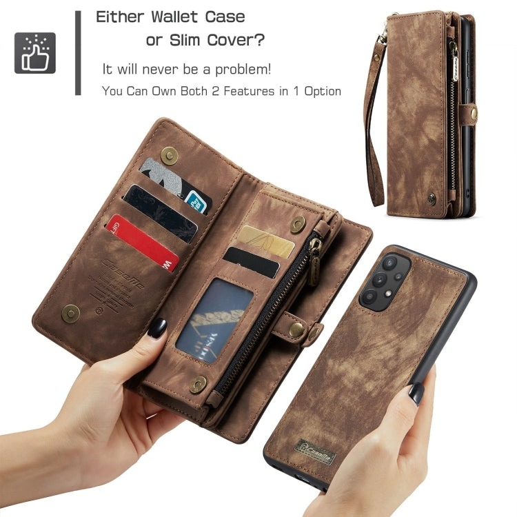 For Samsung Galaxy A32 5G CaseMe Detachable Multifunctional Horizontal Flip Leather Phone Case(Brown) - free shipping - PMC Jewellery - Order now!