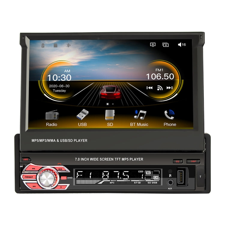 9601C HD 7 inch Manually Retractable Screen Car MP5 Player GPS Navigation Bluetooth Radio, Support Mirror Link & FM & TF Card & USB - Car MP3 & MP4 & MP5 by PMC Jewellery | Online Shopping South Africa | PMC Jewellery | Buy Now Pay Later Mobicred