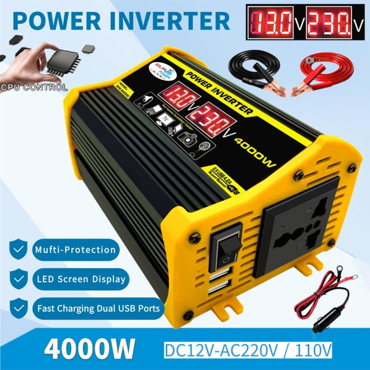 Legend II Generation 12V to 110V 4000W Modified Square Wave Car Power Inverter(Black) - Modified Square Wave by PMC TechLife | Online Shopping South Africa | PMC TechLife | Buy Now Pay Later Mobicred