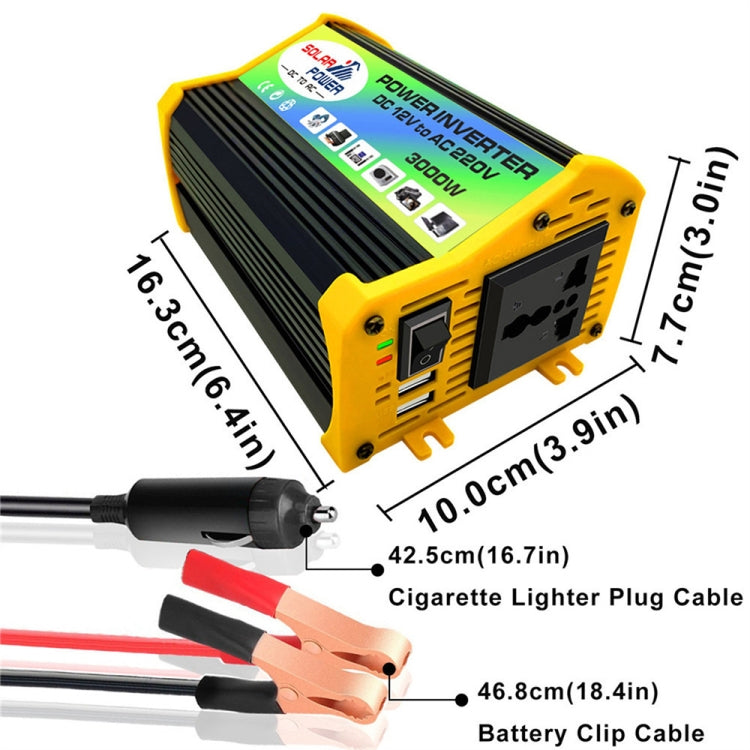 Legend I Generation DC12V to AC110V 3000W Modified Square Wave Car Power Inverter(Black) - Modified Square Wave by PMC TechLife | Online Shopping South Africa | PMC TechLife | Buy Now Pay Later Mobicred