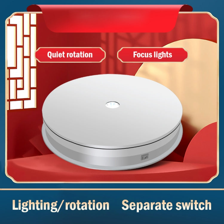 30cm Electric Rotating Turntable Display Stand  LED Light Video Shooting Props Turntable, Power Plug:220V AU Plug(White) - free shipping - PMc TechLife - Order now!