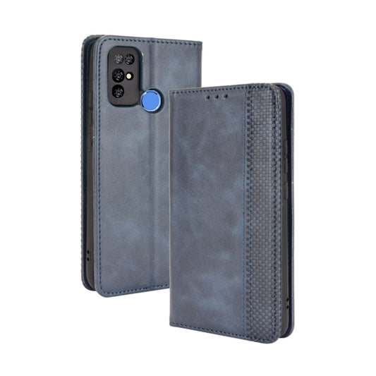 For Doogee X96 Pro Magnetic Buckle Retro Crazy Horse Texture Horizontal Flip Leather Case with Holder & Card Slots & Photo Frame(Blue) - More Brand by PMC Jewellery | Online Shopping South Africa | PMC Jewellery | Buy Now Pay Later Mobicred