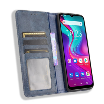 For Doogee X96 Pro Magnetic Buckle Retro Crazy Horse Texture Horizontal Flip Leather Case with Holder & Card Slots & Photo Frame(Blue) - More Brand by PMC Jewellery | Online Shopping South Africa | PMC Jewellery | Buy Now Pay Later Mobicred