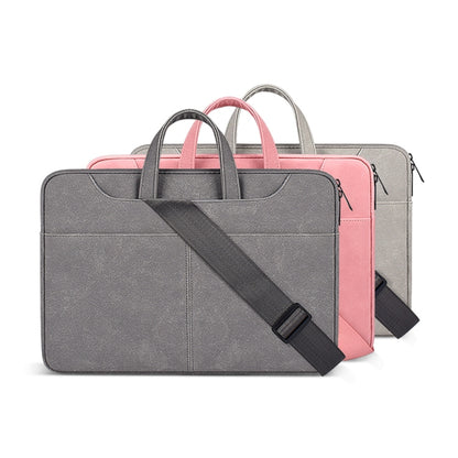 ST06SDJ Frosted PU Business Laptop Bag with Detachable Shoulder Strap, Size:13.3 inch(Dark Gray) - 13.3 inch by PMC Jewellery | Online Shopping South Africa | PMC Jewellery | Buy Now Pay Later Mobicred