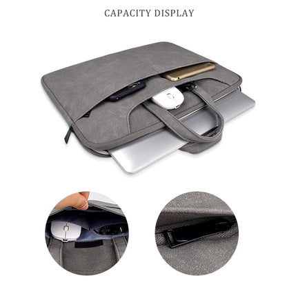 ST06SDJ Frosted PU Business Laptop Bag with Detachable Shoulder Strap, Size:13.3 inch(Light Gray) - 13.3 inch by PMC Jewellery | Online Shopping South Africa | PMC Jewellery | Buy Now Pay Later Mobicred