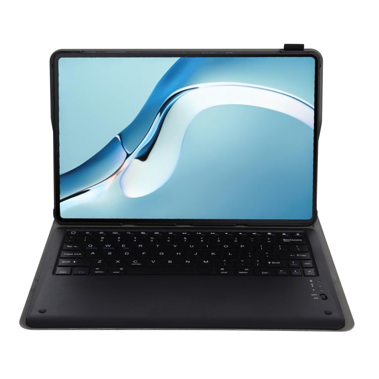 A126 For Huawei MatePad Pro 12.6 2021 Sheep Texture Ultra-thin Bluetooth Keyboard Horizontal Flip Leather Tablet Case with Holder(Black) - Huawei Keyboard by PMC TechLife | Online Shopping South Africa | PMC TechLife