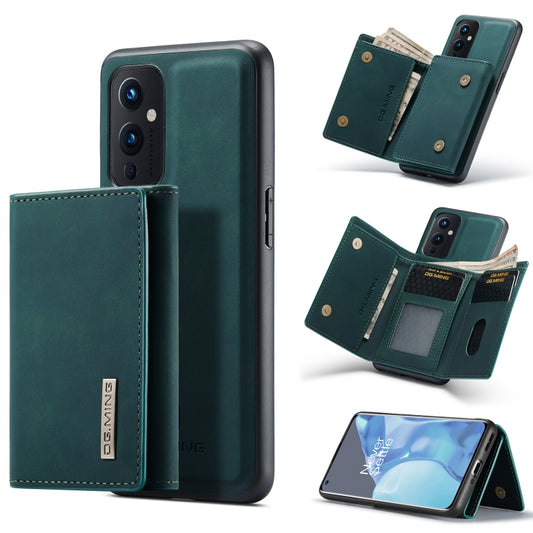 For OnePlus 9 (EU/NA) DG.MING M1 Series 3-Fold Multi Card Wallet  Back Cover Shockproof Case with Holder Function(Green) -  by DG.MING | Online Shopping South Africa | PMC Jewellery | Buy Now Pay Later Mobicred