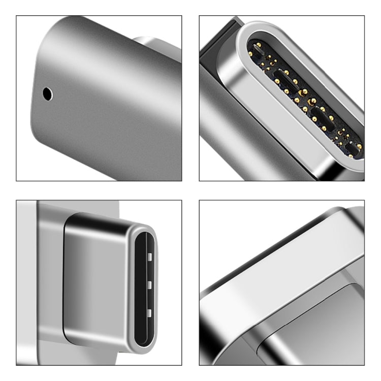 100W USB-C / Type-C Female to 20 Pin Magnetic USB-C / Type-C Male Elbow Adapter (Black) - Cable & Adapter by PMC TechLife | Online Shopping South Africa | PMC TechLife