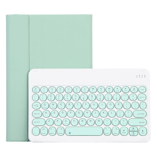 For Lenovo Pad Plus 11 inch TB-J607F / Tab P11 11 inch TB-J606F / Pad 11 inch YAM12 Lambskin Texture Detachable Round Keycap Bluetooth Keyboard Leather Tablet Case with Holder(Light Green) - Lenovo Keyboard by PMC Jewellery | Online Shopping South Africa | PMC Jewellery