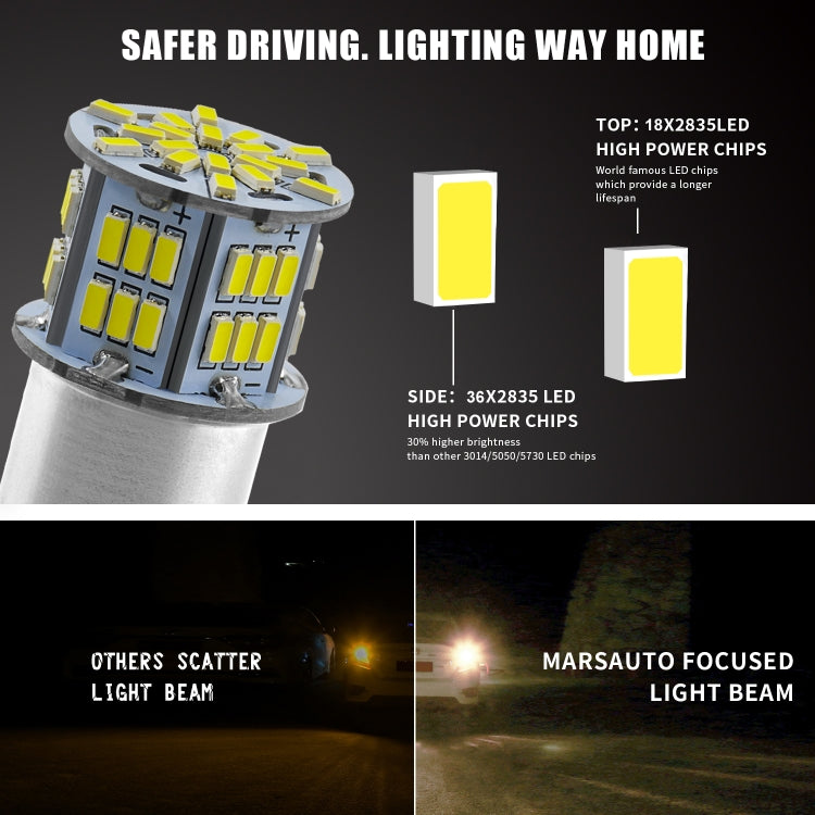1 Pair E0052 9-14V 1156-54SMD-2835 6000K 1080LM White Light Car Decoding Turn Signal Reversing Light - Arrow Turn Lights by PMC TechLife | Online Shopping South Africa | PMC TechLife | Buy Now Pay Later Mobicred