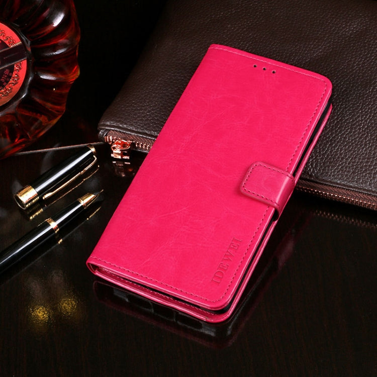 For Alcatel 1 2021 idewei Crazy Horse Texture Horizontal Flip Leather Case with Holder & Card Slots & Wallet(Rose Red) - More Brand by idewei | Online Shopping South Africa | PMC Jewellery | Buy Now Pay Later Mobicred