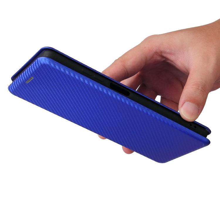 For Blackview A100 Carbon Fiber Texture Horizontal Flip TPU + PC + PU Leather Case with Card Slot(Blue) - More Brand by PMC TechLife | Online Shopping South Africa | PMC TechLife | Buy Now Pay Later Mobicred