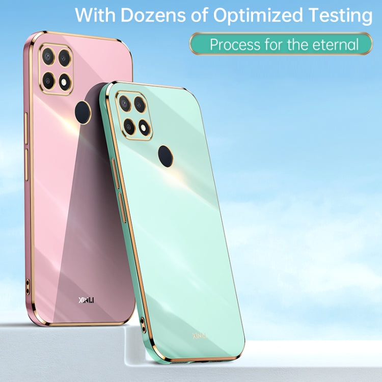 For OPPO A15 XINLI Straight Edge 6D Electroplate TPU Phone Case(Pink) - free shipping - PMC TechLife - Order now!