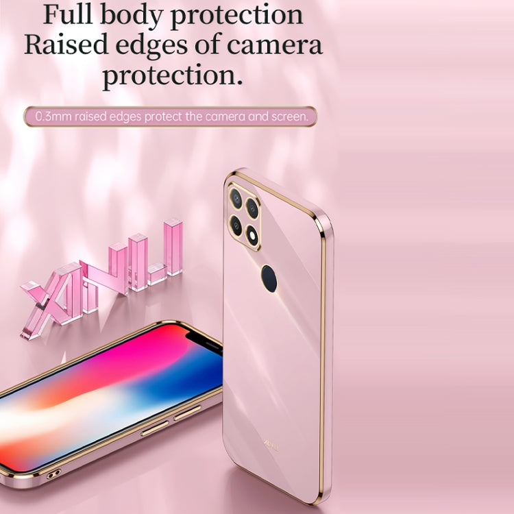 For OPPO A15 XINLI Straight Edge 6D Electroplate TPU Phone Case(Pink) - free shipping - PMC TechLife - Order now!