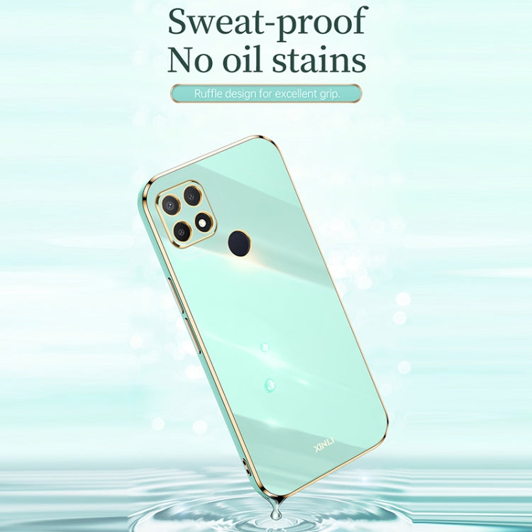 For OPPO A15 XINLI Straight Edge 6D Electroplate TPU Phone Case(Pink) - free shipping - PMC TechLife - Order now!