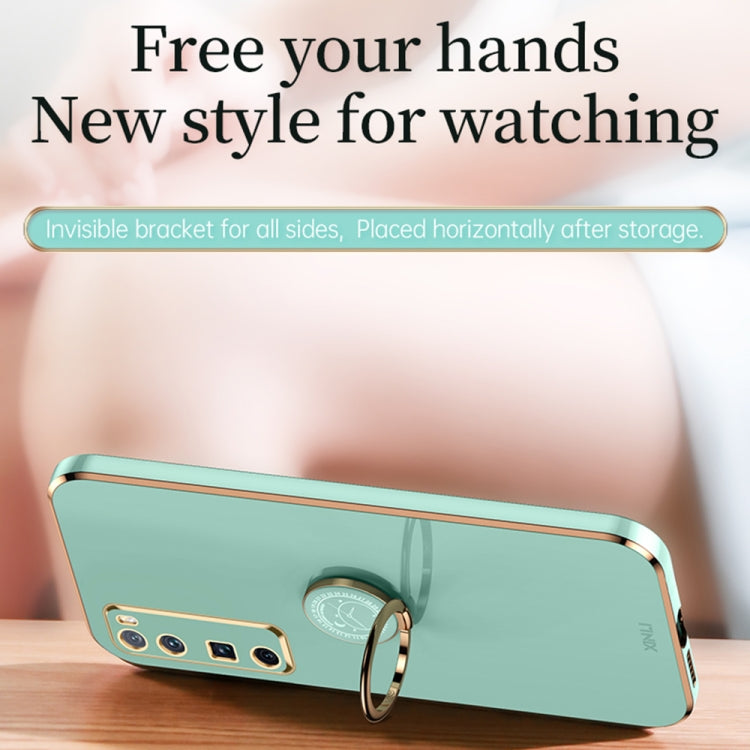 For Huawei nova 7 5G XINLI Straight Edge 6D Electroplate TPU Phone Case with Ring Holder(Black) - free shipping - PMC TechLife - Order now!