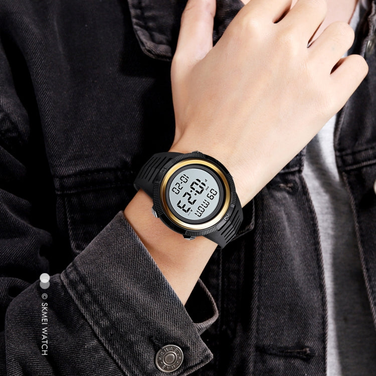 SKMEI 1632 Dual Time Display Luminous Electronic Watch, Support Alarm Clock(Golden Black) - free shipping - PMC TechLife - Order now!