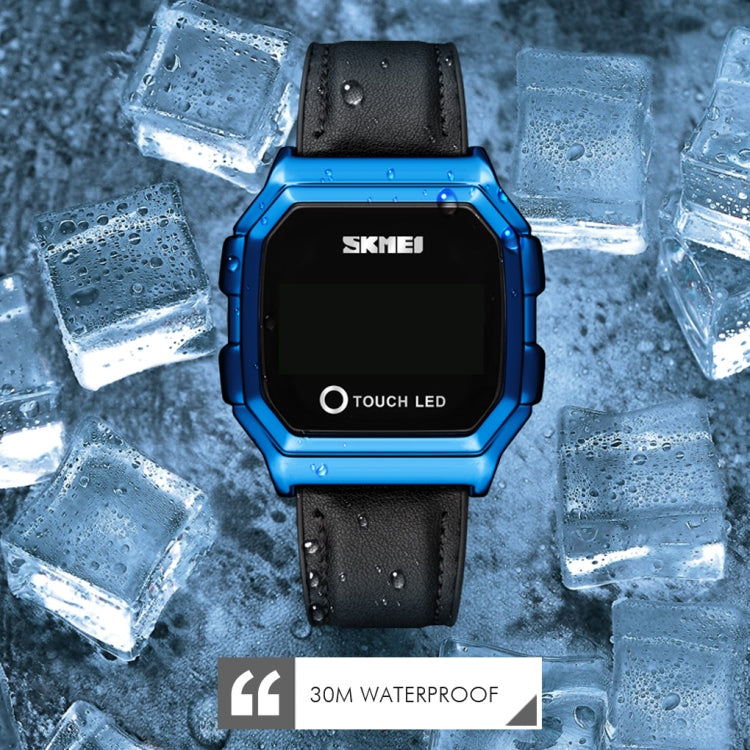 SKMEI 1650 Leather Strap Version LED Digital Display Electronic Watch with Touch Luminous Button(Gold) - free shipping - PMC TechLife - Order now!