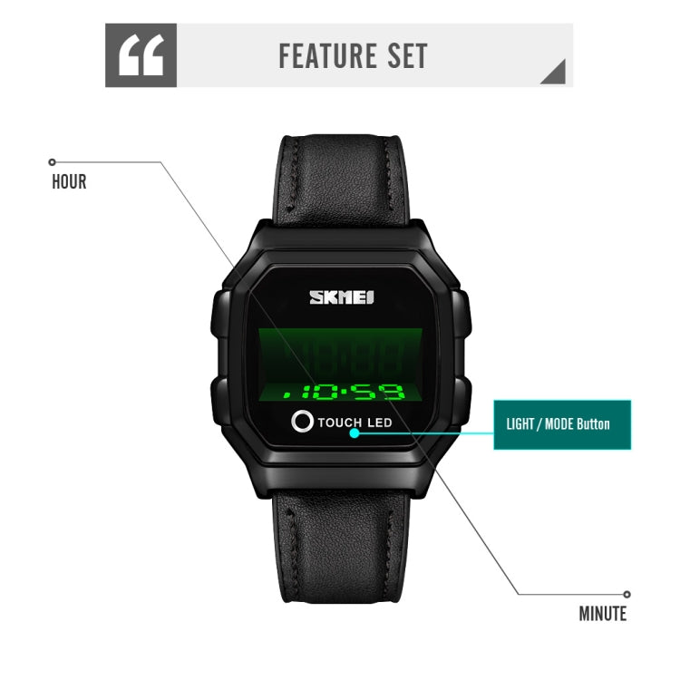 SKMEI 1650 Steel Strap Version LED Digital Display Electronic Watch with Touch Luminous Button(Silver) - free shipping - PMC TechLife - Order now!