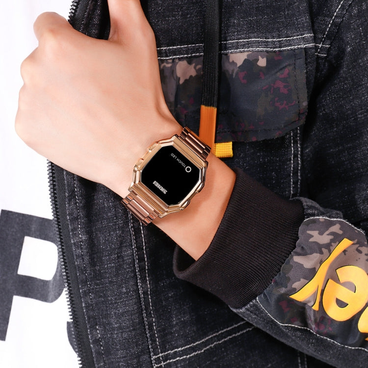 SKMEI 1650 Steel Strap Version LED Digital Display Electronic Watch with Touch Luminous Button(Rose Gold) - free shipping - PMC TechLife - Order now!