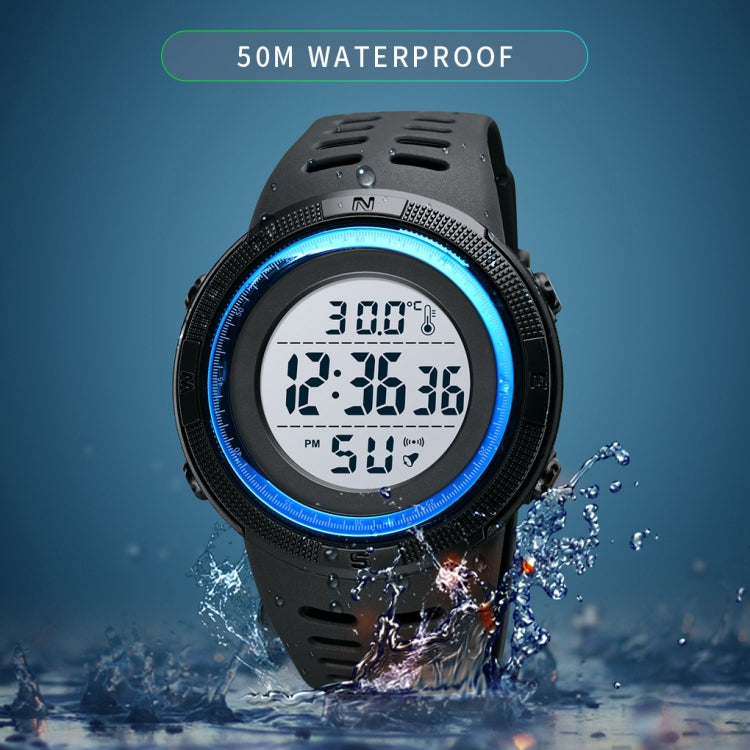 SKMEI 1681 Multifunctional LED Digital Display Luminous Electronic Watch, Support Body / Ambient Temperature Measurement(Blue White) - free shipping - PMC TechLife - Order now!