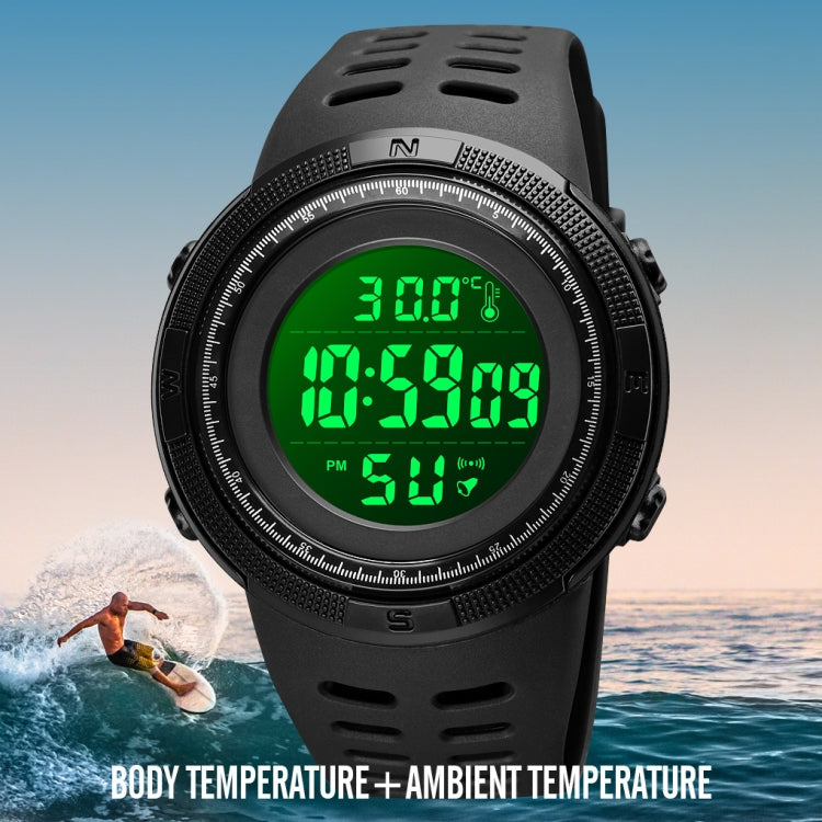 SKMEI 1681 Multifunctional LED Digital Display Luminous Electronic Watch, Support Body / Ambient Temperature Measurement(Black) - free shipping - PMC TechLife - Order now!