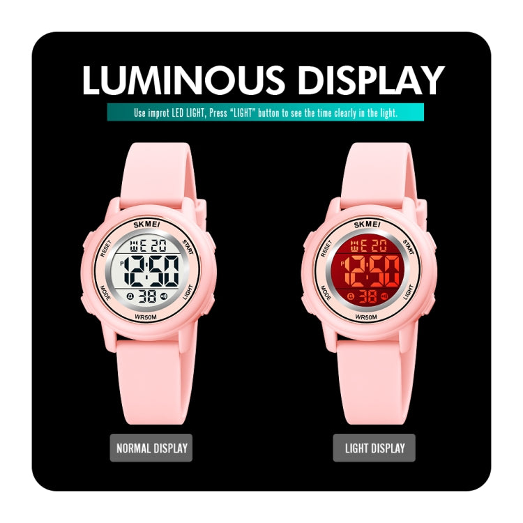 SKMEI 1721 Triplicate Round Dial LED Digital Display Luminous Silicone Strap Electronic Watch(Rose Red) - free shipping - PMC TechLife - Order now!
