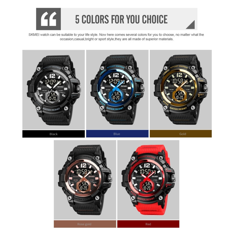 SKMEI 1725 Three Time LED Digital Display Timing Luminous Electronic Watch(Rose Gold) - free shipping - PMC TechLife - Order now!