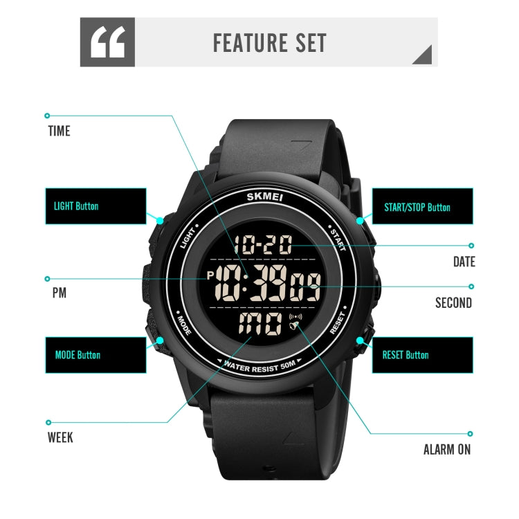SKMEI 1736 Triplicate Round Dial Timing LED Digital Display Luminous Electronic Watch(Rose Red and Black) - free shipping - PMC TechLife - Order now!