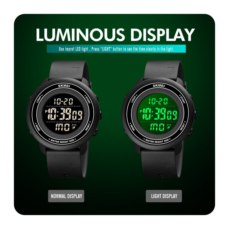 SKMEI 1736 Triplicate Round Dial Timing LED Digital Display Luminous Electronic Watch(Rose Red and White) - free shipping - PMC TechLife - Order now!
