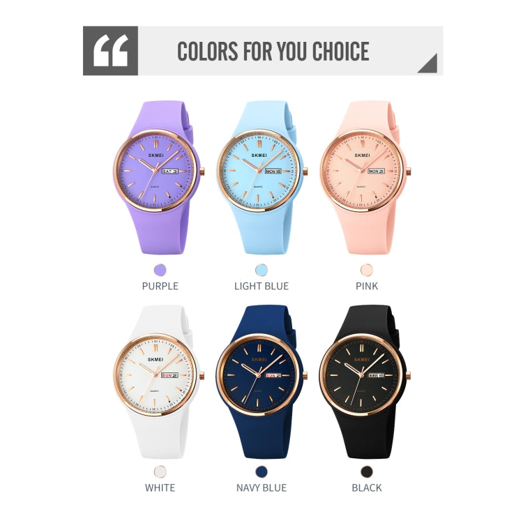 SKMEI 1747 Simple Bar scale Dial Silicone Strap Quartz Watch for Ladies(Light Blue) - free shipping - PMC TechLife - Order now!