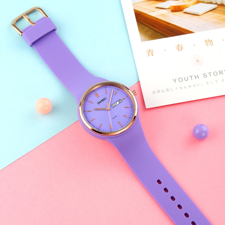 SKMEI 1747 Simple Bar scale Dial Silicone Strap Quartz Watch for Ladies(White) - free shipping - PMC TechLife - Order now!