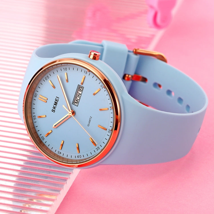 SKMEI 1747 Simple Bar scale Dial Silicone Strap Quartz Watch for Ladies(White) - free shipping - PMC TechLife - Order now!