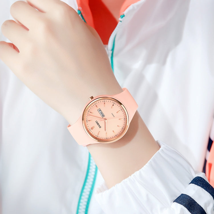 SKMEI 1747 Simple Bar scale Dial Silicone Strap Quartz Watch for Ladies(White) - free shipping - PMC TechLife - Order now!