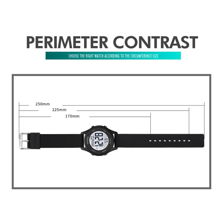 SKMEI 1758 Multifunctional LED Digital Display Luminous Silicone Strap Electronic Watch(Dark Blue) - free shipping - PMC TechLife - Order now!
