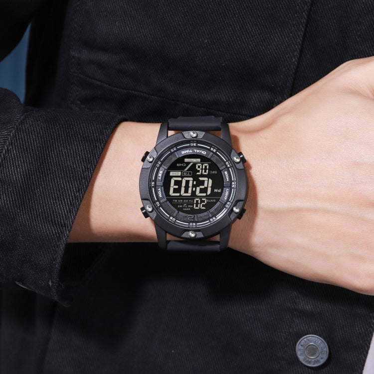 SKMEI 1762 Triplicate Round LED Dual Time Digital Display Waterproof Luminous Electronic Watch(Black) - free shipping - PMC TechLife - Order now!